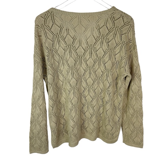 Peace Love World Boheme Open Stitch Sweater Color Oat Relaxed Soft Women's Small - Picture 6 of 11